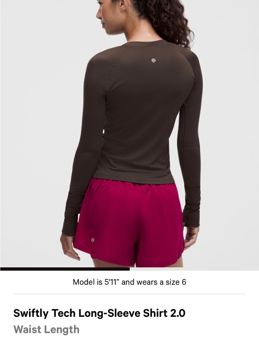 NWOT Lululemon Swiftly Tech Long-Sleeve Shirt 2.0 Waist Length - Picture 8 of 8